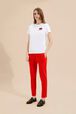Women Sonia Rykiel logo Jogging Pants Red front worn view