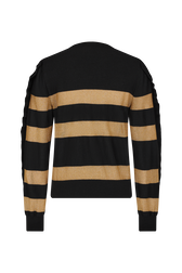 RYKIEL wool and lurex sweater Striped black/gold back view