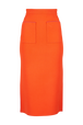 Women Two-Tone Long Skirt Orange front view