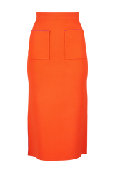 Jupe longue bicolore femme Orange vue de face