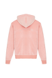 Pull à capuche velours femme Rose vue de dos