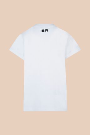 T-shirt motif bouche femme Blanc vue de dos