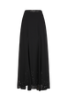 Long chiffon skirt Black front view