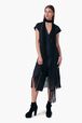 Fringed dress with scarf Night blue details view 1