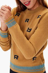 Woolen Long Sleeve Sweater Brun details view 2