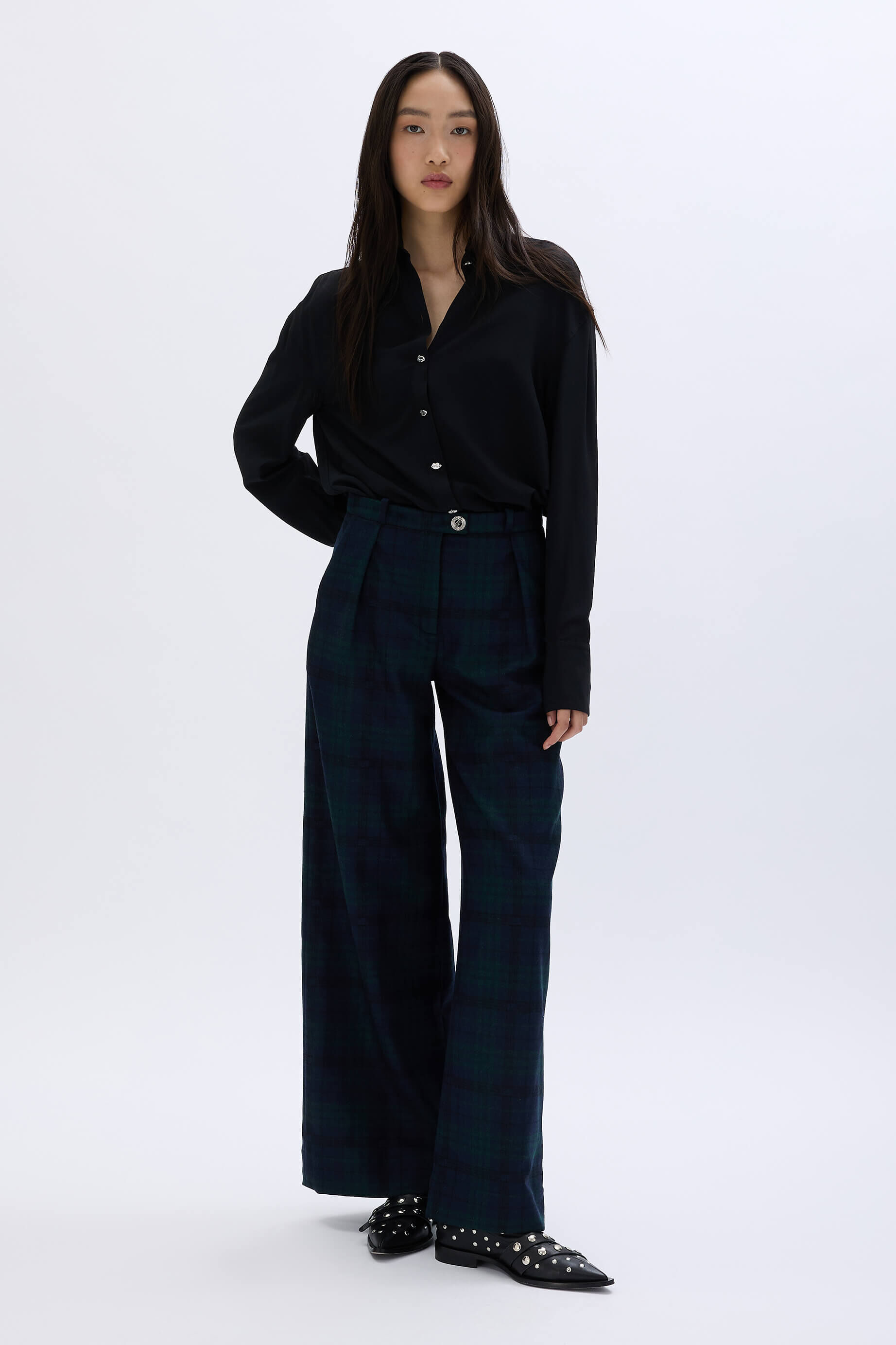 Placket trousers in tartan check| Sonia Rykiel