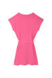 Robe manches courtes fille interlock Fuchsia vue de dos