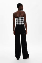 Women Sequined Bustier Black back worn view