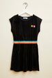 Velvet Girl Short Dress Black front view