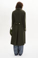 Manteau cintré double boutonnage en laine double face Kaki vue portée de dos