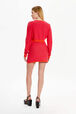 Top court manches longues bicolore femme Raye fuchsia/corail vue portée de dos