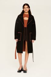 Manteau double face laine femme Noir vue de détail 2
