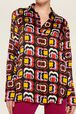Women May 68 Print Long Shirt Multico crea details view 2