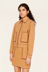 Veste double face laine femme Beige vue de détail 2