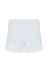 Women Velvet Shorts Baby blue back view