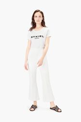 Pantalon 7/8 en maille milano Blanc vue de détail 1