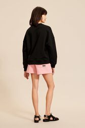 Sweat motif bouche femme Noir vue portée de dos