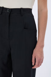 Cool Wool High-waisted Trousers Black details view 2