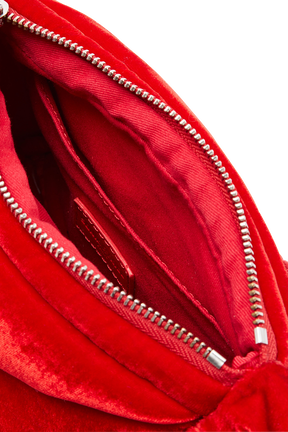 Sac caméra Demi-Pull mini en velours Rouge vue de détail 2