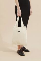 Women Heart Print Crochet Bag Ecru back worn view