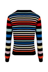 Women Multicolor Striped Sweater Multico striped back view