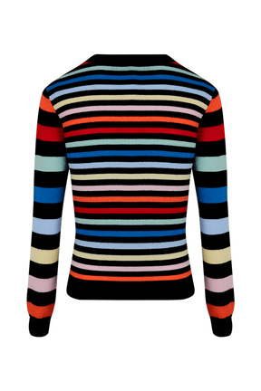 Women Multicolor Striped Sweater Multico striped back view