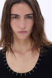 Long knit dress with short sleeves Black details view 1