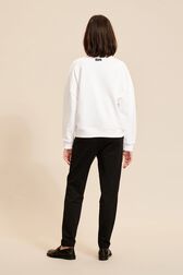 Sweat motif bouche femme Blanc vue portée de dos