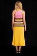 Women Multicolor Striped Tank Top Pink back worn view
