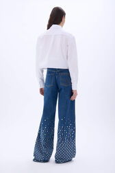 Pantalon en jean à studs Bleu studs vue portée de dos