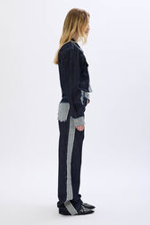 Pantalon en jean taille haute Bleu vue de détail 2