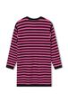 Two-Tone Striped Dress Fuchsia back view