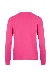 Long-sleeved crew-neck T-shirt Pink back view