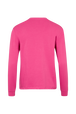 Long-sleeved crew-neck T-shirt Pink back view
