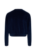 Long-Sleeved Velvet Sweater Blue duck back view