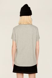 T-shirt multicolore signature femme Gris vue portée de dos
