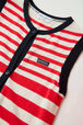 Robe sans manches fille rayée  Rouge/vanille vue de détail 2
