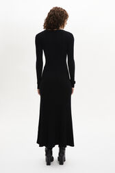 Robe col rond à manches longues Noir vue portée de dos