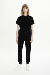 T-shirt velours femme Noir vue portée de face
