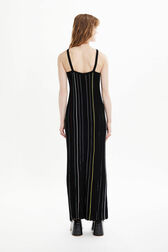 Robe plissée rayée multicolore femme Noir vue portée de dos