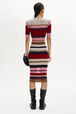 Wool and Lurex Striped Dress Multico striped back worn view