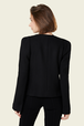 Blouson court noir en laine mélangée Noir vue portée de dos