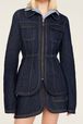 Women Denim Jacket Raw details view 2