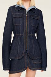 Women Denim Jacket Raw details view 2