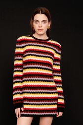 Robe courte molletonnée rayée femme Multico crea vue portée de face