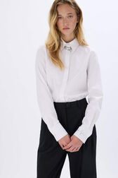 Poplin shirt White details view 1