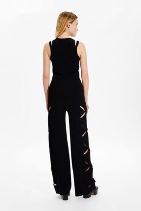 Débardeur maille femme Noir vue portée de dos