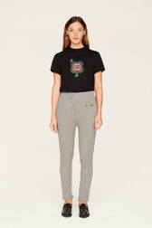 Jogging multicolore signature femme Gris vue portée de face