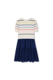 Stripped dress 2 in 1 Blue back view