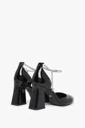 Black Patent Leather Anklet D'Orsay Black back view